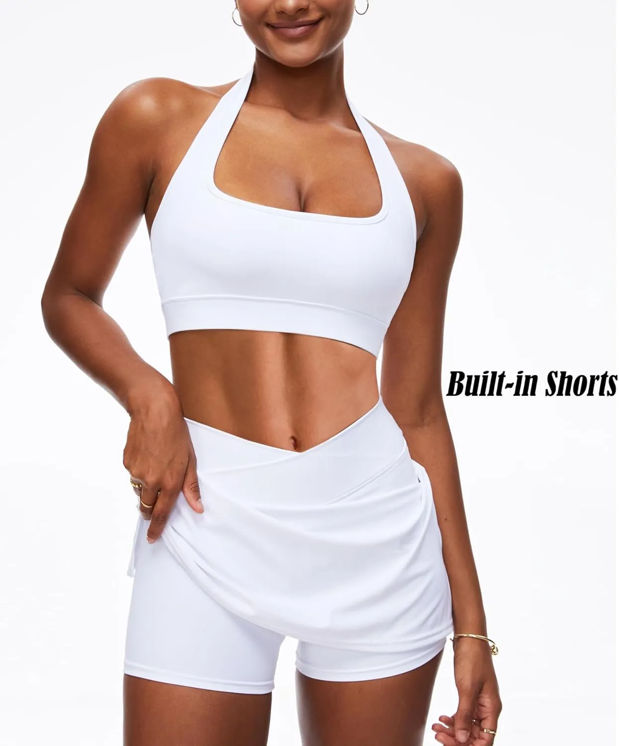 Navneet Women Tennis Skirts with Shorts High Waisted Golf Skirts Athletic Skorts Bodycon Pickleball Skirt Workout Mini Skirt