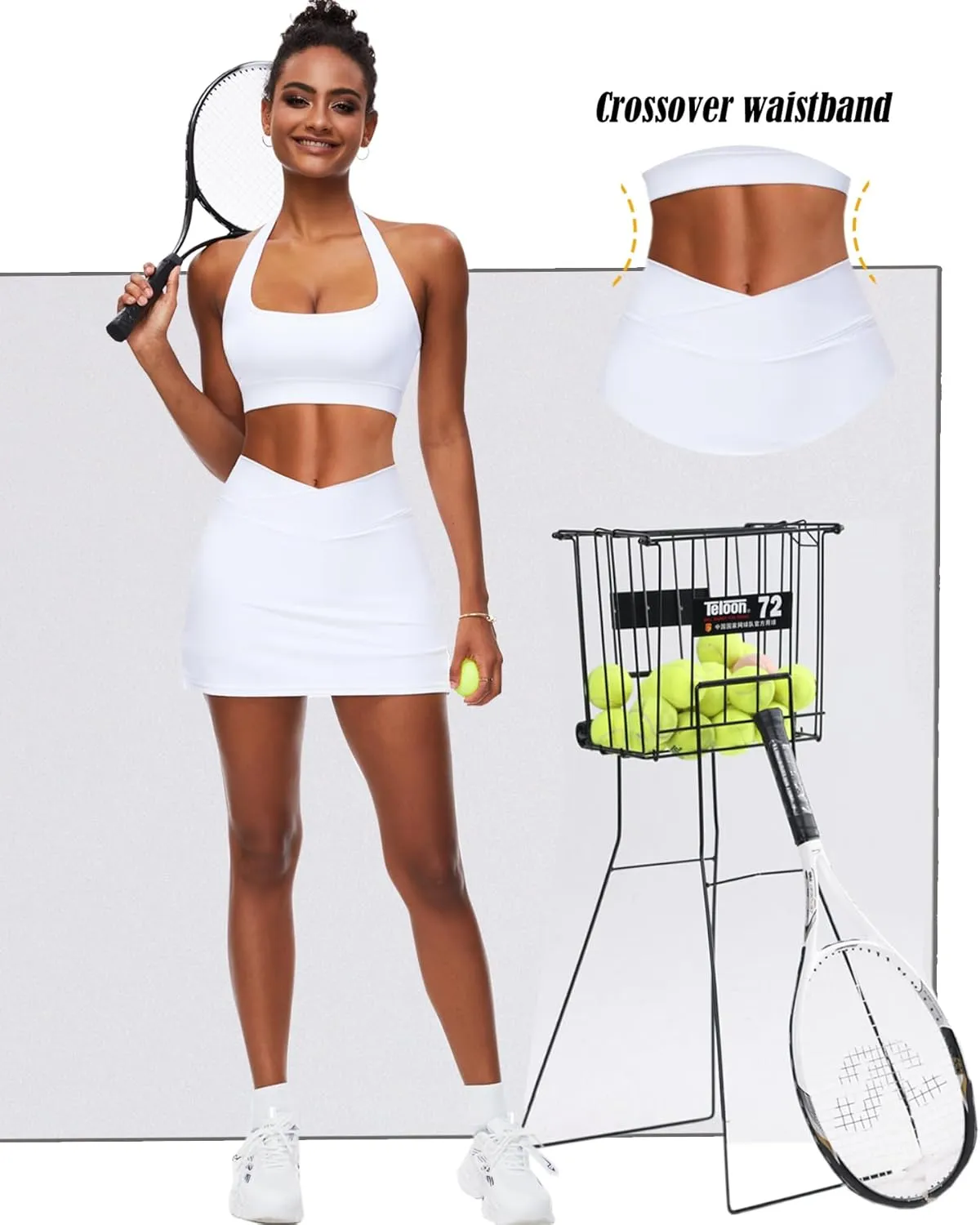 Navneet Women Tennis Skirts with Shorts High Waisted Golf Skirts Athletic Skorts Bodycon Pickleball Skirt Workout Mini Skirt