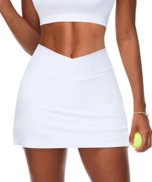 Navneet Women Tennis Skirts with Shorts High Waisted Golf Skirts Athletic Skorts Bodycon Pickleball Skirt Workout Mini Skirt