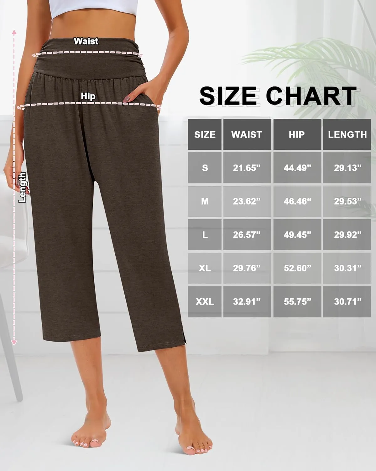 Neer 3 Pack Capri Pants for Women Casual Summer Lounge Yoga Pants Crop High Waist Loose Fit Sweatpants Pajamas with Pockets