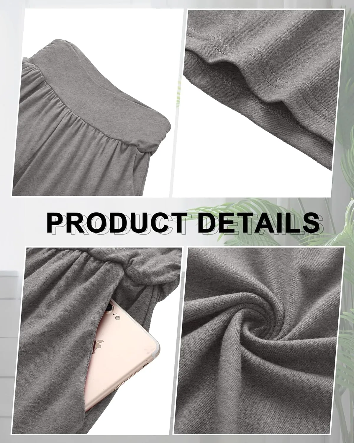 Neer 3 Pack Capri Pants for Women Casual Summer Lounge Yoga Pants Crop High Waist Loose Fit Sweatpants Pajamas with Pockets