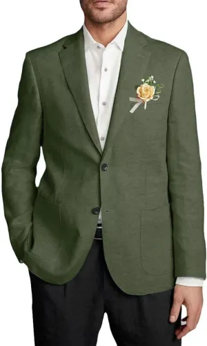 Netsky Mens Causal Linen Blazer Jacket Lightweight 2 Button Notch Lapel Summer Sport Coats