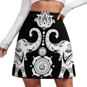 New Elephant Print Short Skirt Womans Athletic Skorts Golf Skirts High Waist Breathable Exercise Skort Athletic
