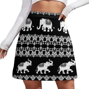 New Elephant Print Short Skirt Womans Athletic Skorts Golf Skirts High Waist Breathable Exercise Skort Athletic