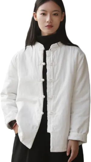 NFYM Women's Lighweight Cotton Padded Coats Cotton Linen Chinese Tang Suit Style Morning Exercise Tai Chi Jackets