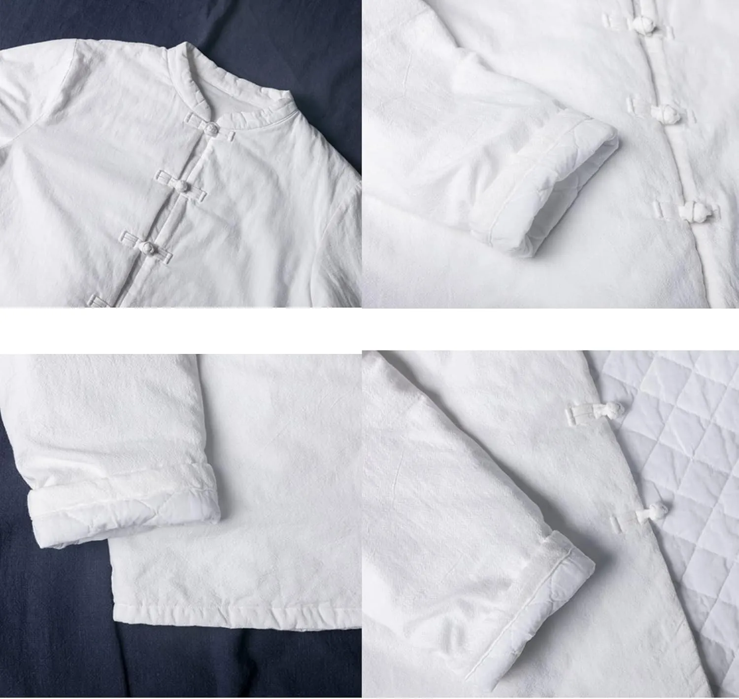 NFYM Women's Lighweight Cotton Padded Coats Cotton Linen Chinese Tang Suit Style Morning Exercise Tai Chi Jackets