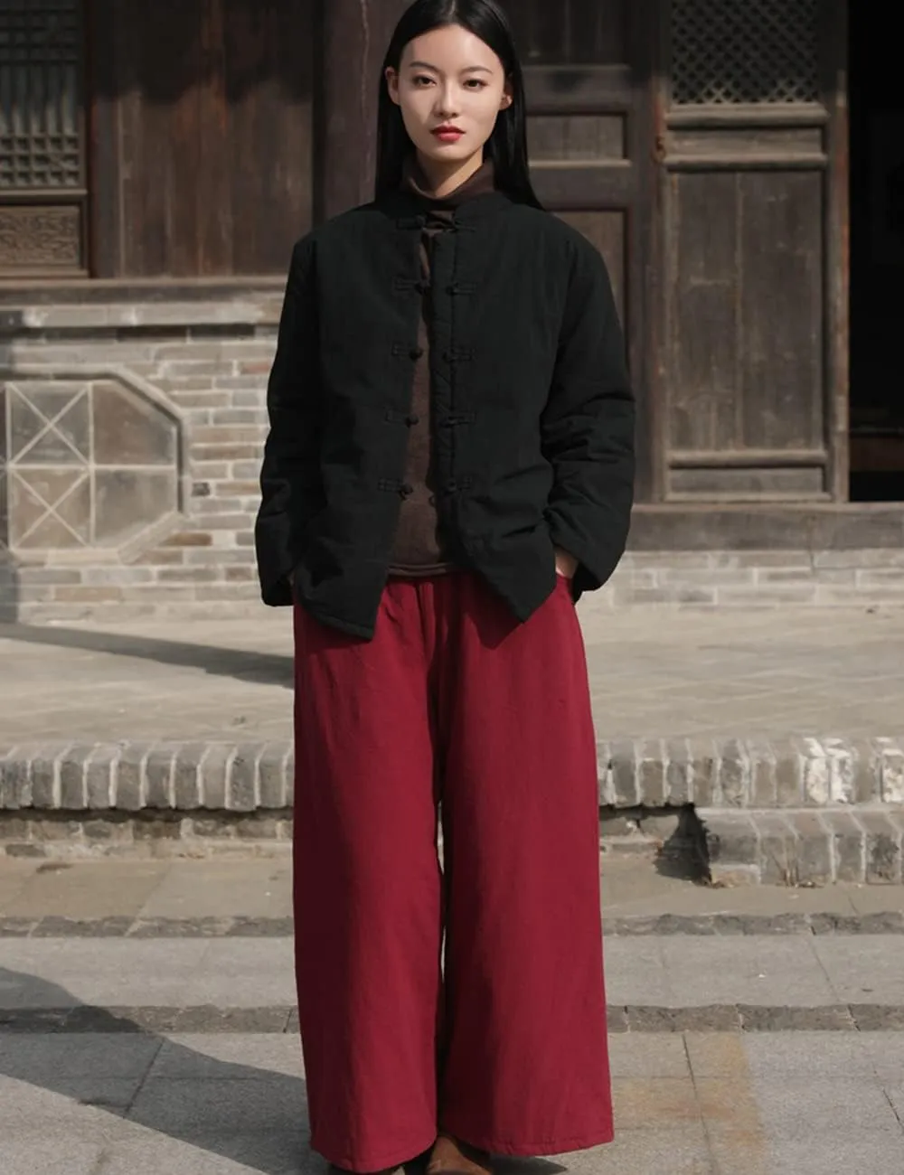 NFYM Women's Lighweight Cotton Padded Coats Cotton Linen Chinese Tang Suit Style Morning Exercise Tai Chi Jackets