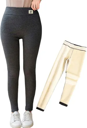 niyokki Cashmere Leggings Sherpa Fleece Women