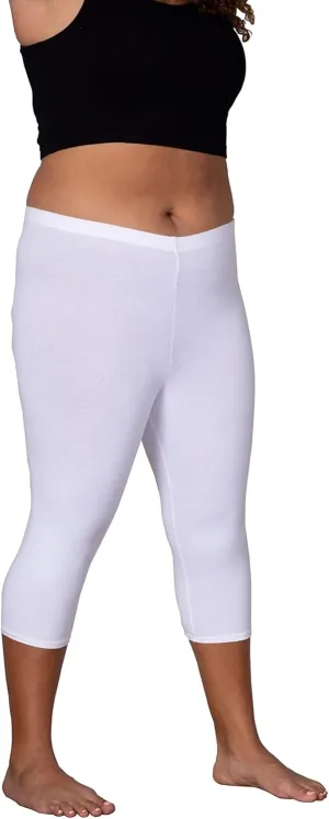 On the Plus Side Cotton Jersey Plus Size Capri Leggings