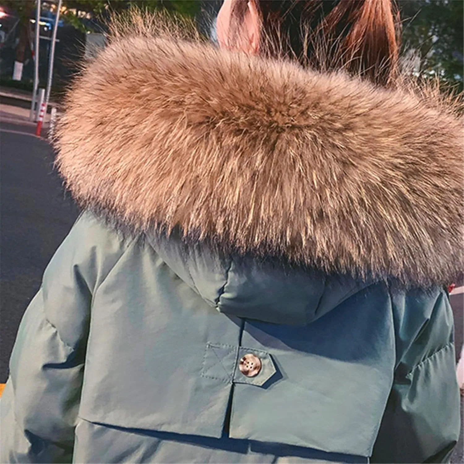 Oversize Women's Down Jacket Winter Long Hooded Parkas Thicken Warm Cotton Padded Coats Loose Big Fur Collar Snow Coat