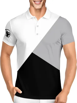 PAGYMO Golf Shirts for Men Crazy Hawaiian Print Funny Mens Polo Shirt
