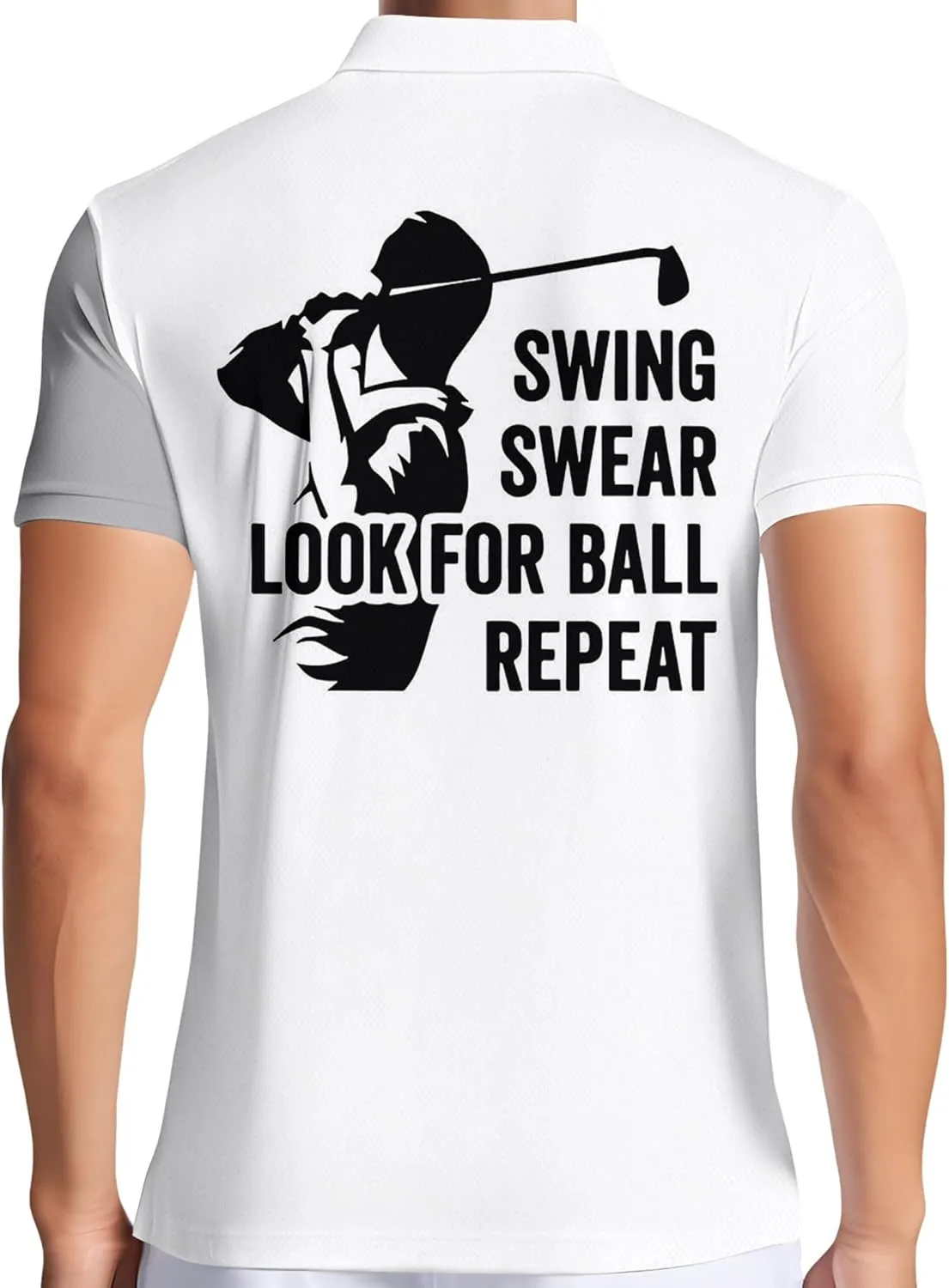 PAGYMO Golf Shirts for Men Crazy Hawaiian Print Funny Mens Polo Shirt