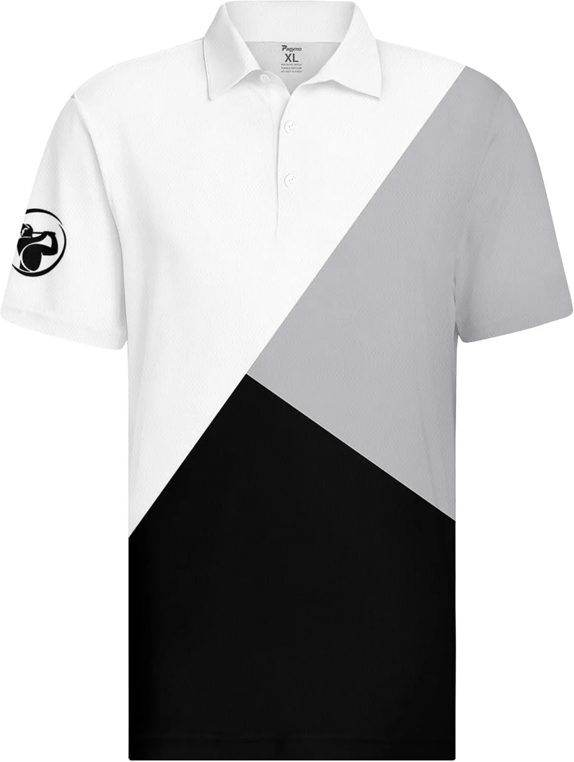 PAGYMO Golf Shirts for Men Crazy Hawaiian Print Funny Mens Polo Shirt