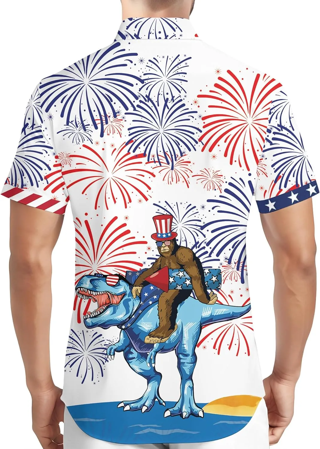PAGYMO Hawaiian Shirt for Men Funny Summer Aloha Beach Shirts