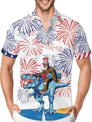 PAGYMO Hawaiian Shirt for Men Funny Summer Aloha Beach Shirts