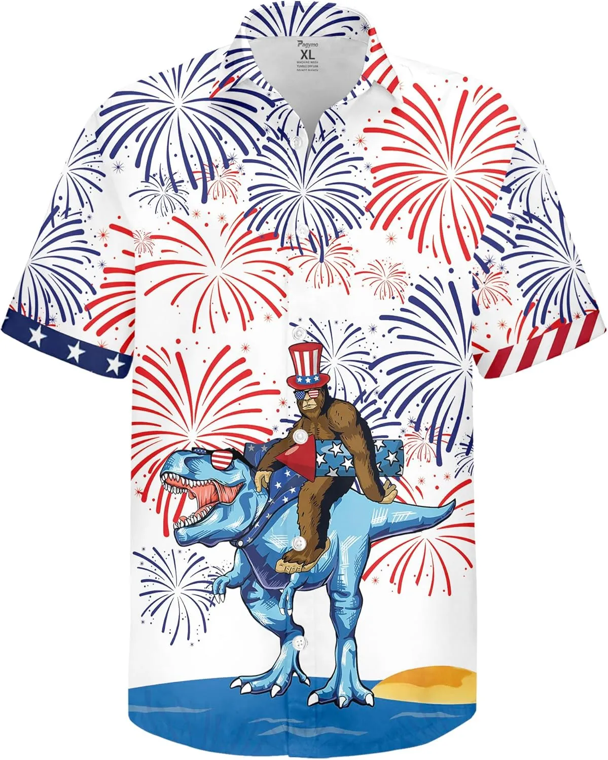 PAGYMO Hawaiian Shirt for Men Funny Summer Aloha Beach Shirts
