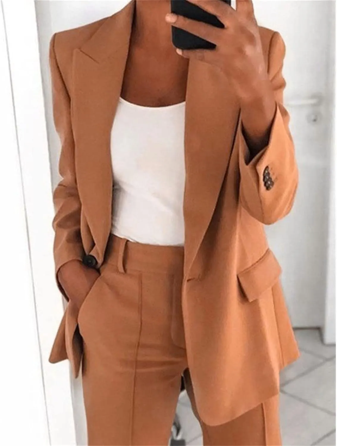 Pants Suits for Women Dressy Blazer Sets 2 Piece Outfits Business Professional Outfits Work Sets Office Clothing Suit