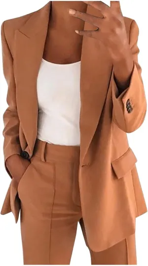 Pants Suits for Women Dressy Blazer Sets 2 Piece Outfits Business Professional Outfits Work Sets Office Clothing Suit