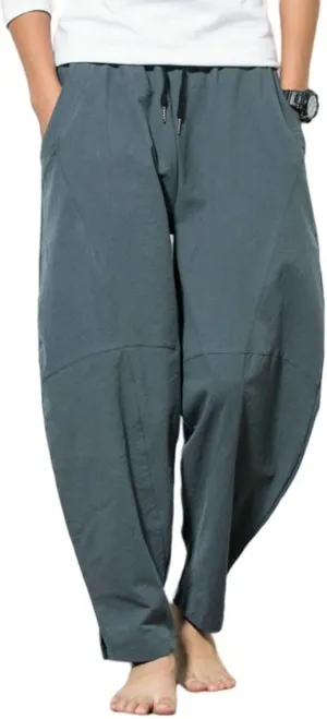 Parachute Harem Chinese Pants - Kung Fu Yoga Balloon Loose Large Pocket Bloomer Trousers Clothing for Women Men
