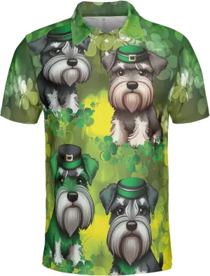 Patrick's Day Polo Shirts for Men - Cute Dog Men's Regular Fit Quick Dry Golf Polo Shirt Series 07