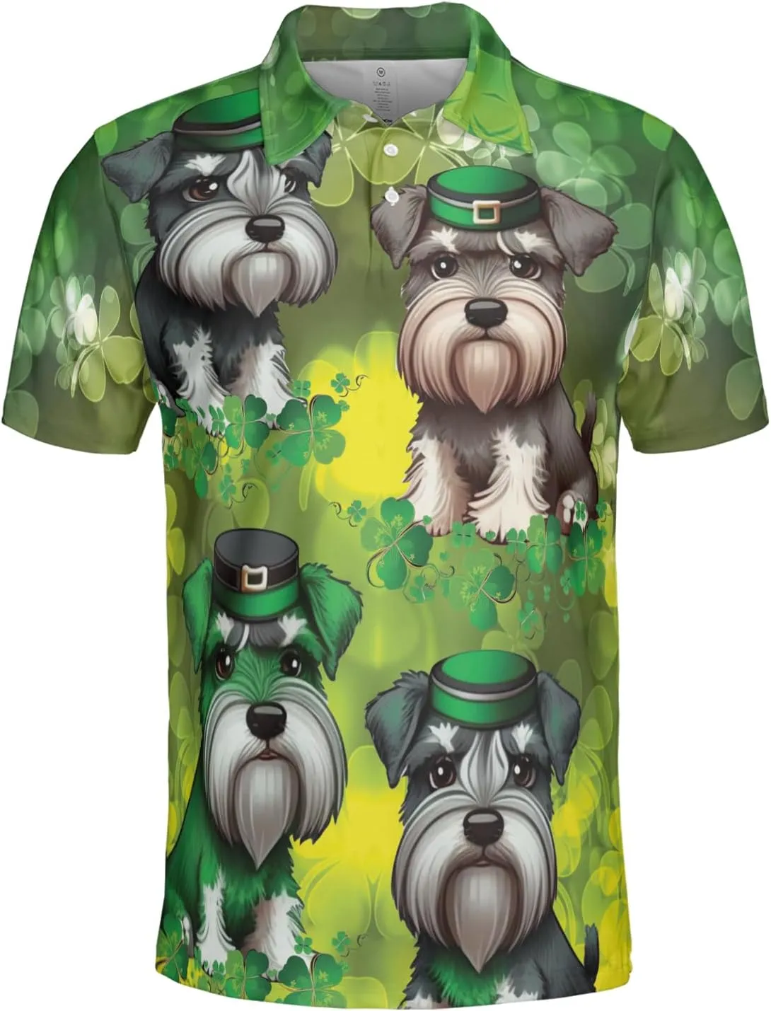 Patrick's Day Polo Shirts for Men - Cute Dog Men's Regular Fit Quick Dry Golf Polo Shirt Series 07