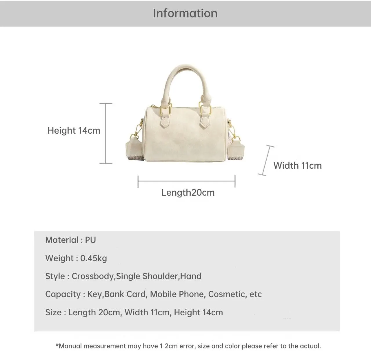 Pleated pillow bag Vintage Style Satchel Handbag with Double Handles