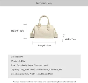 Pleated pillow bag Vintage Style Satchel Handbag with Double Handles