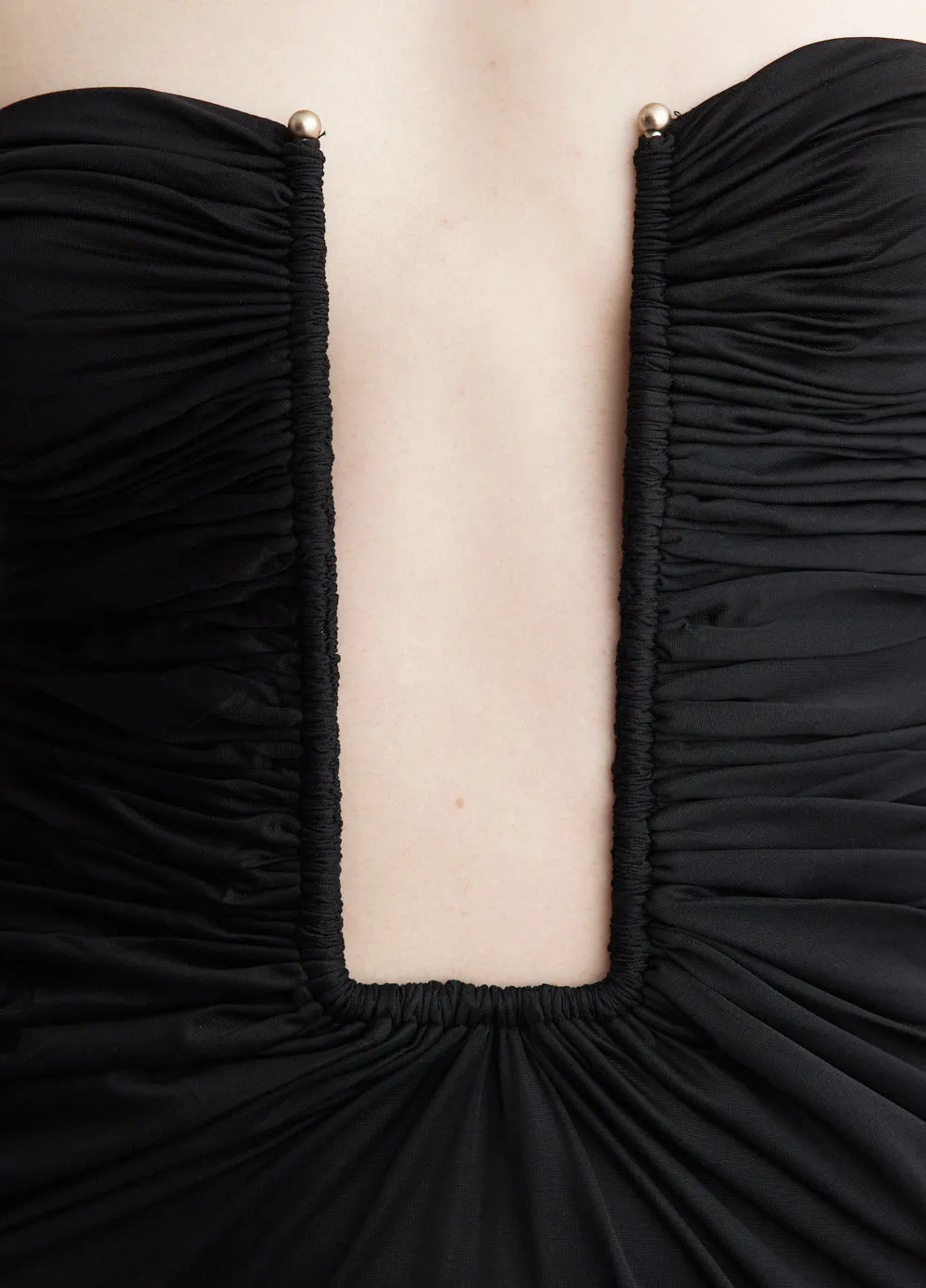Plunge Strapless Column Dress