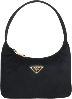 Prada Quilted Tessuto (Nylon) Hobo Bag, Black