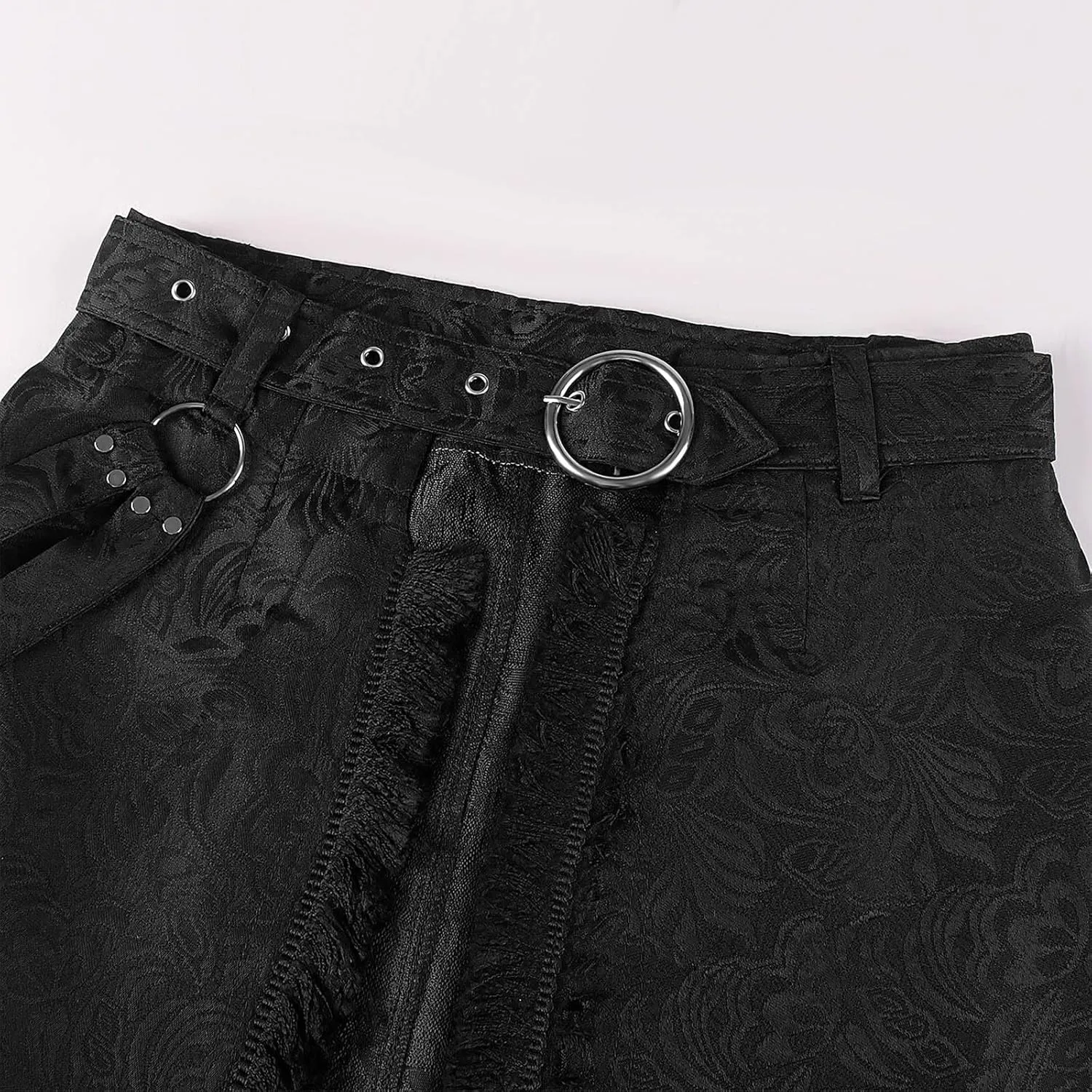 Punk Rave Men's Punk Daily Half Skirt Gothic Metal Chains Adjustable Streetwear Hip Hop Personality Skirts with Belt