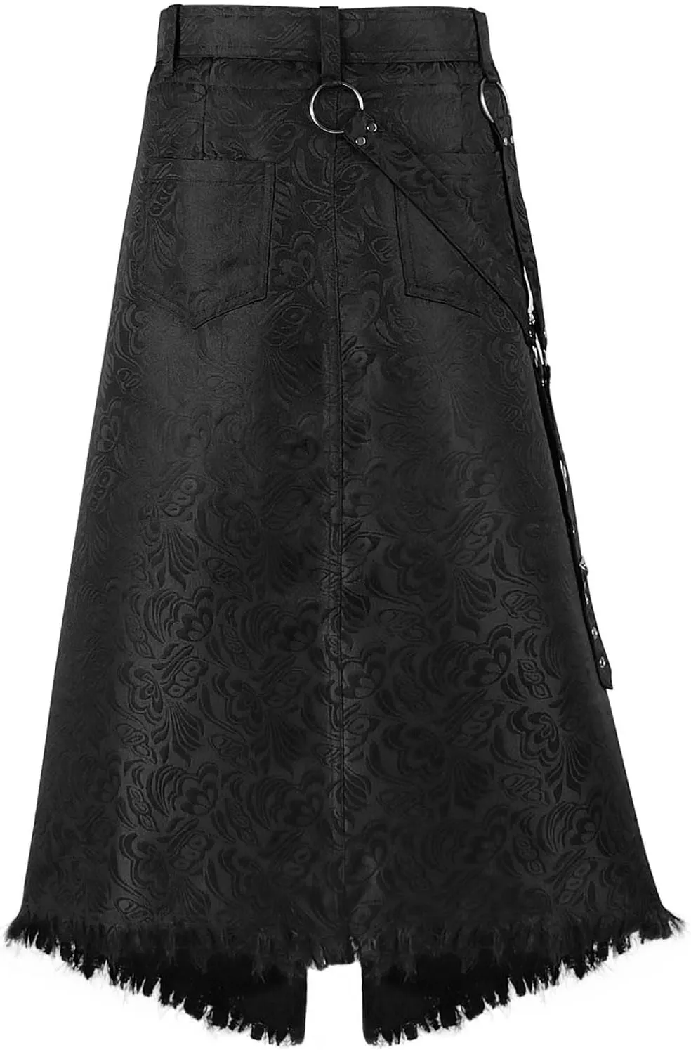 Punk Rave Men's Punk Daily Half Skirt Gothic Metal Chains Adjustable Streetwear Hip Hop Personality Skirts with Belt