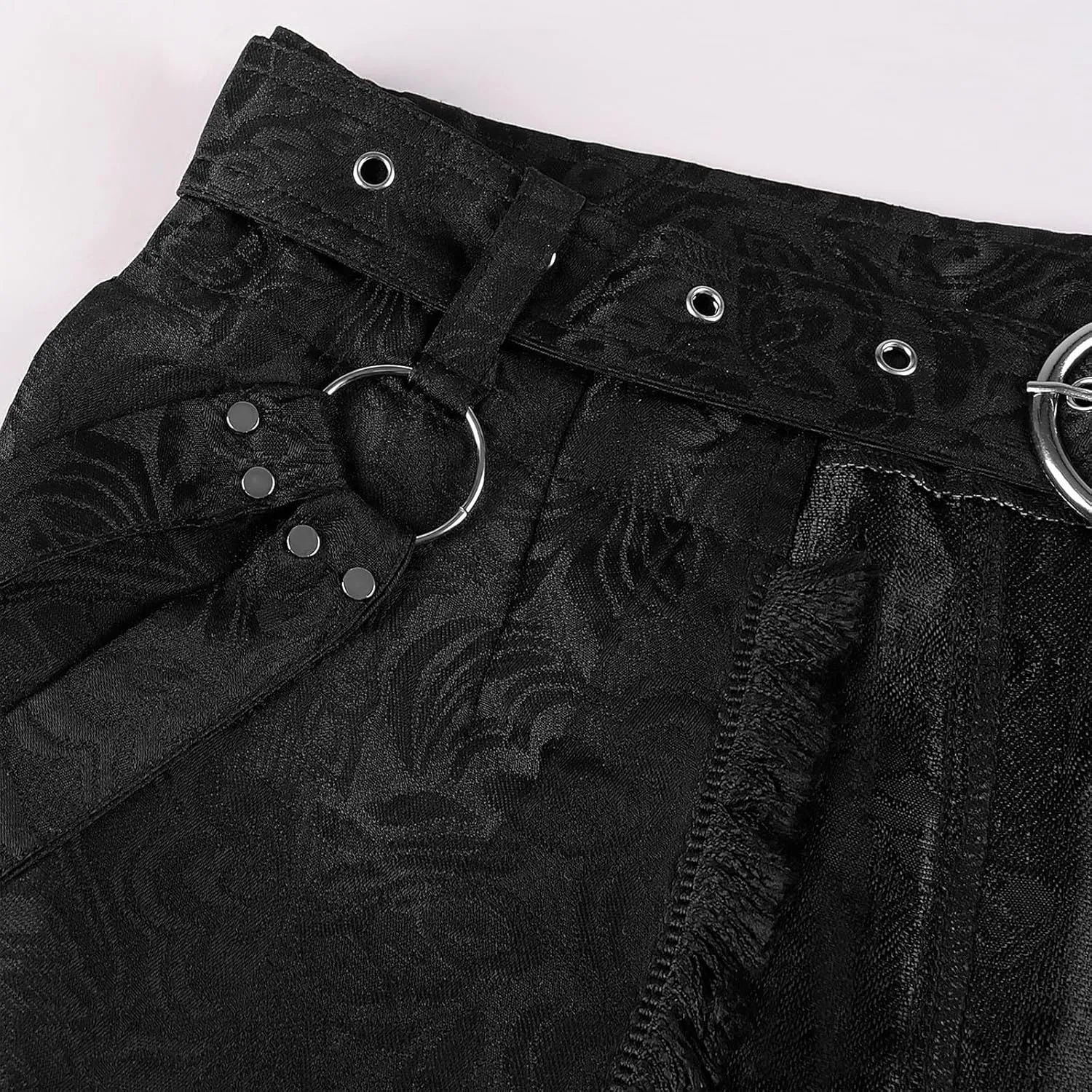 Punk Rave Men's Punk Daily Half Skirt Gothic Metal Chains Adjustable Streetwear Hip Hop Personality Skirts with Belt