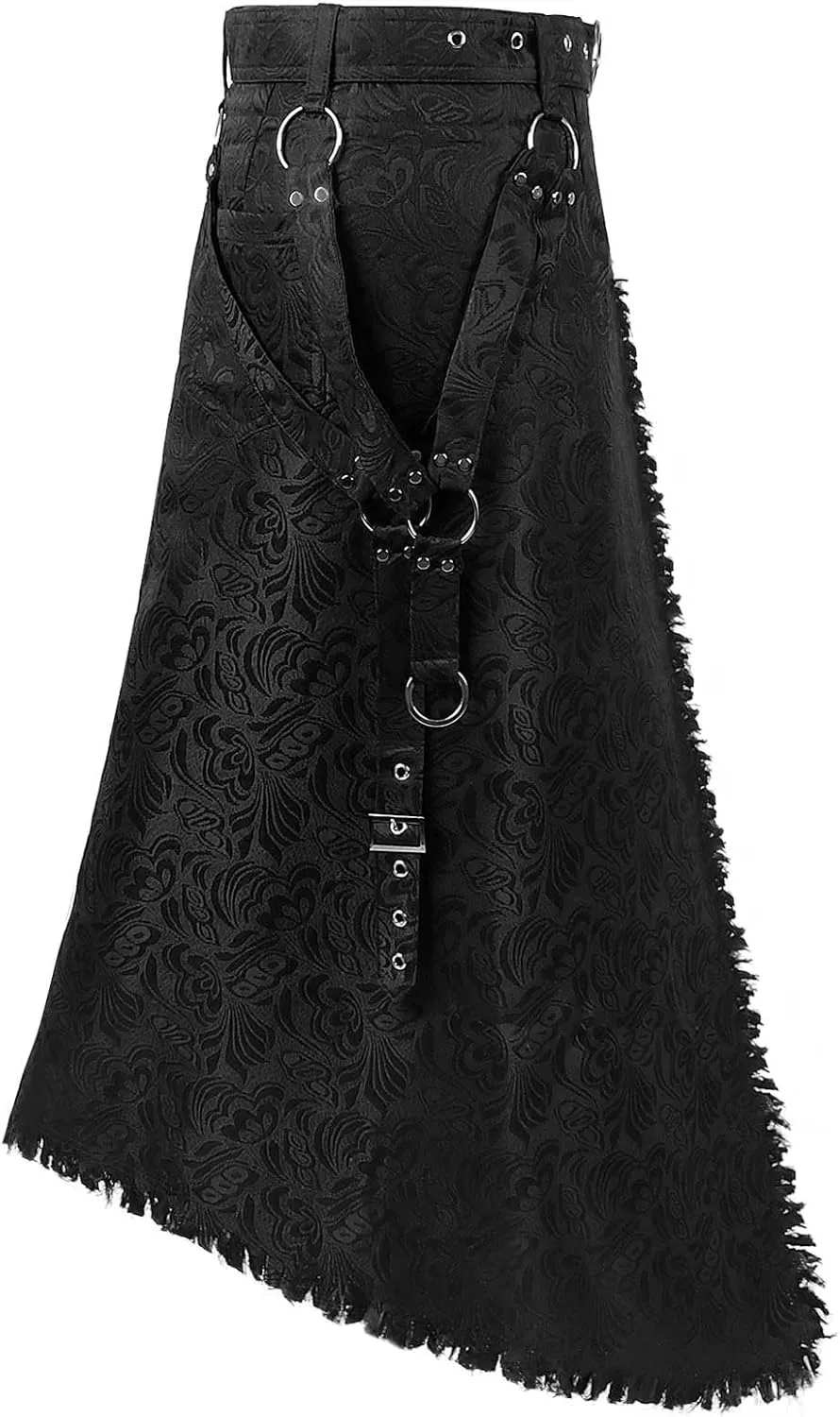 Punk Rave Men's Punk Daily Half Skirt Gothic Metal Chains Adjustable Streetwear Hip Hop Personality Skirts with Belt