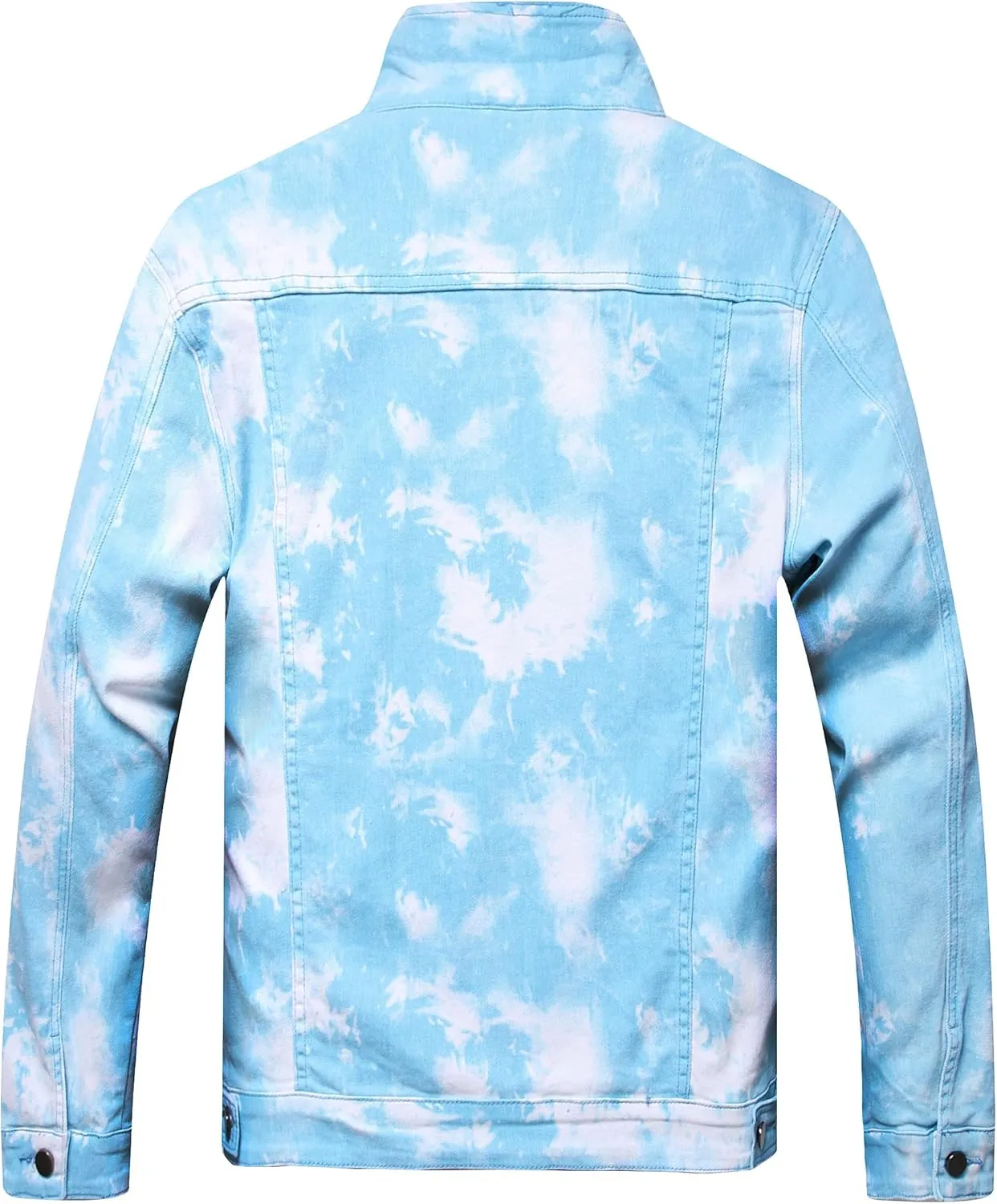 RANMCC Jean Jacket for Men Slim Fit Ripped Denim Jacket Coat