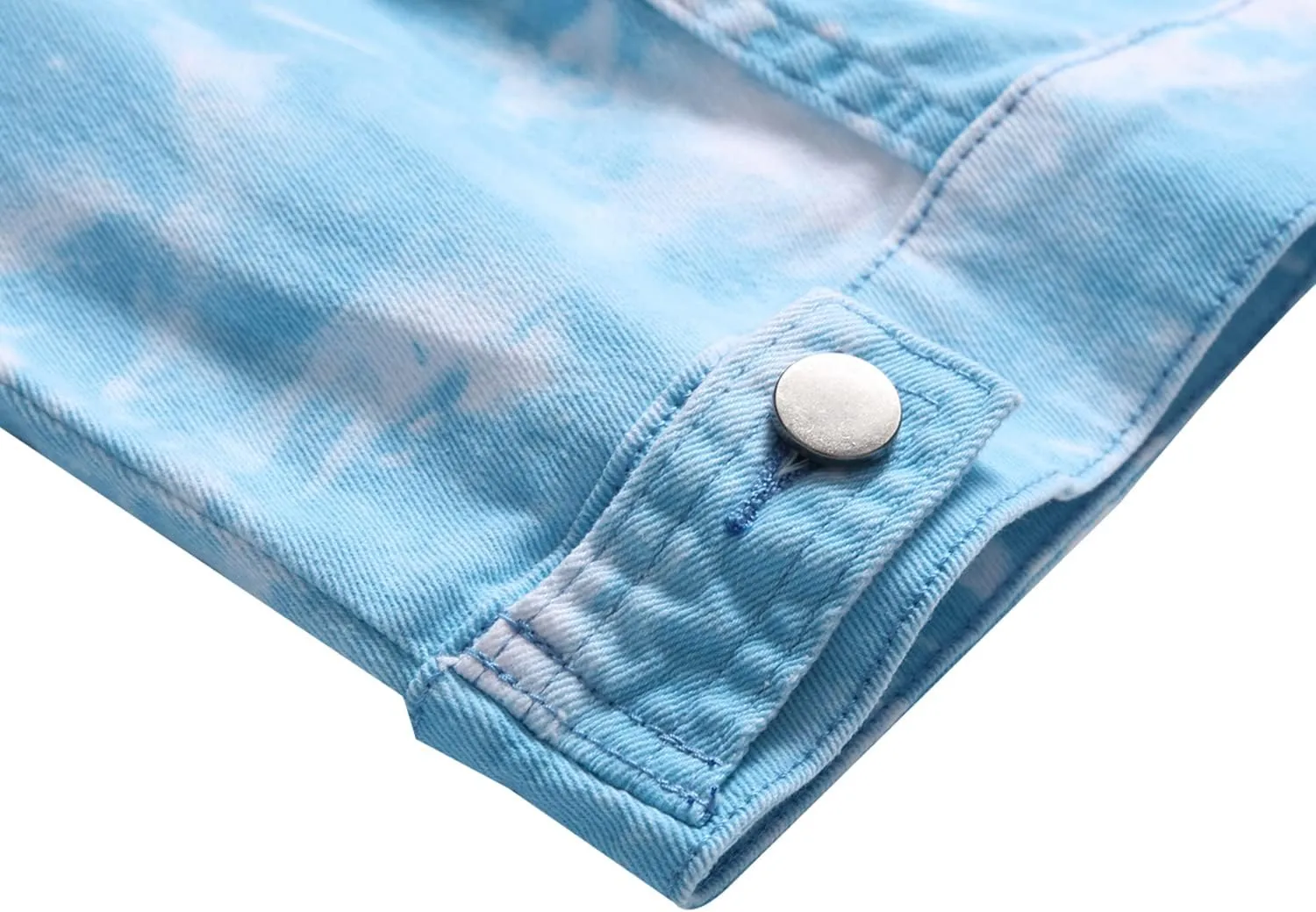 RANMCC Jean Jacket for Men Slim Fit Ripped Denim Jacket Coat