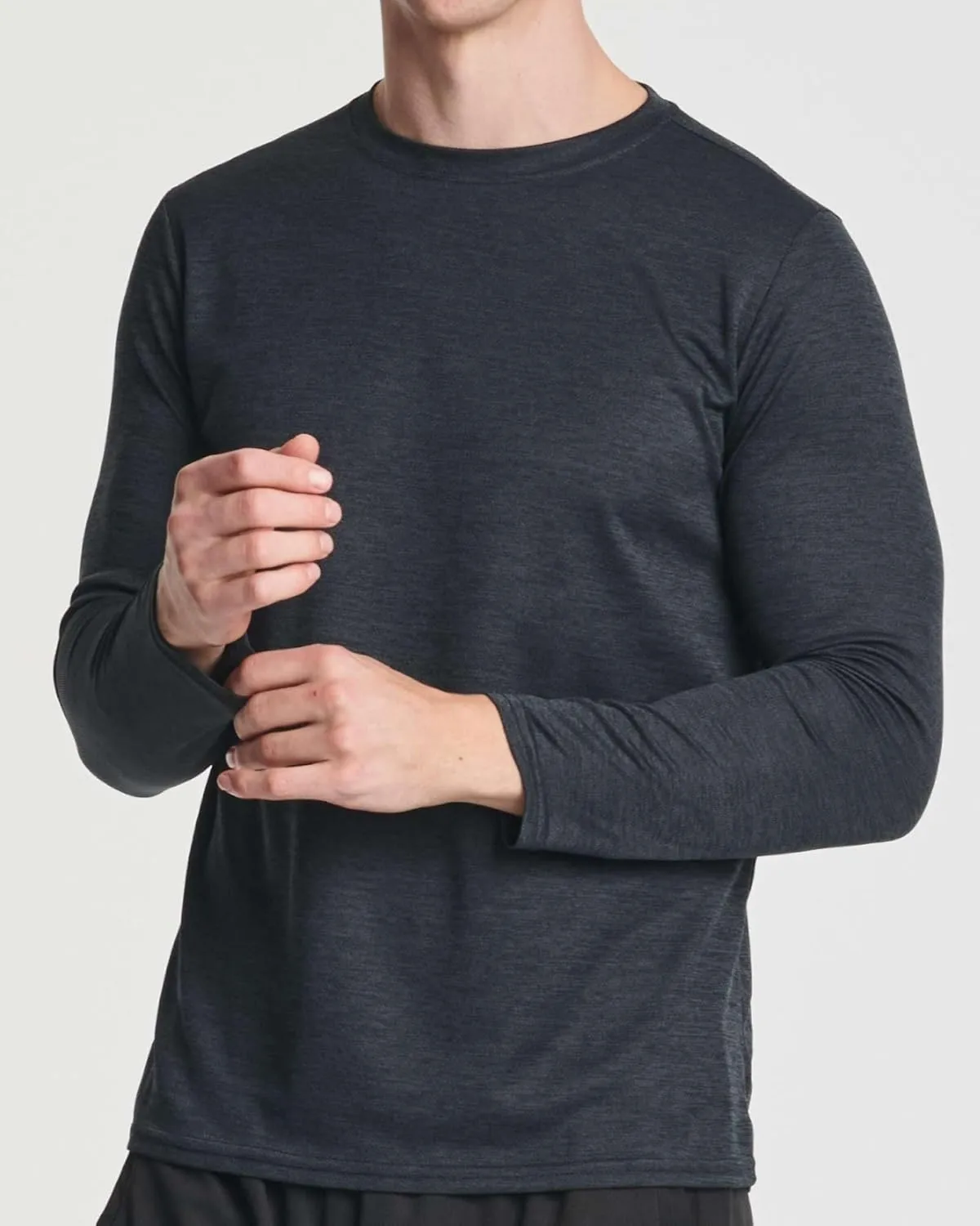 Real Essentials 3 & 5 Pack: Men's Mesh Quick Dry Athletic Long Sleeve T-Shirt UPF SPF UV Sun (Available in Big & Tall)