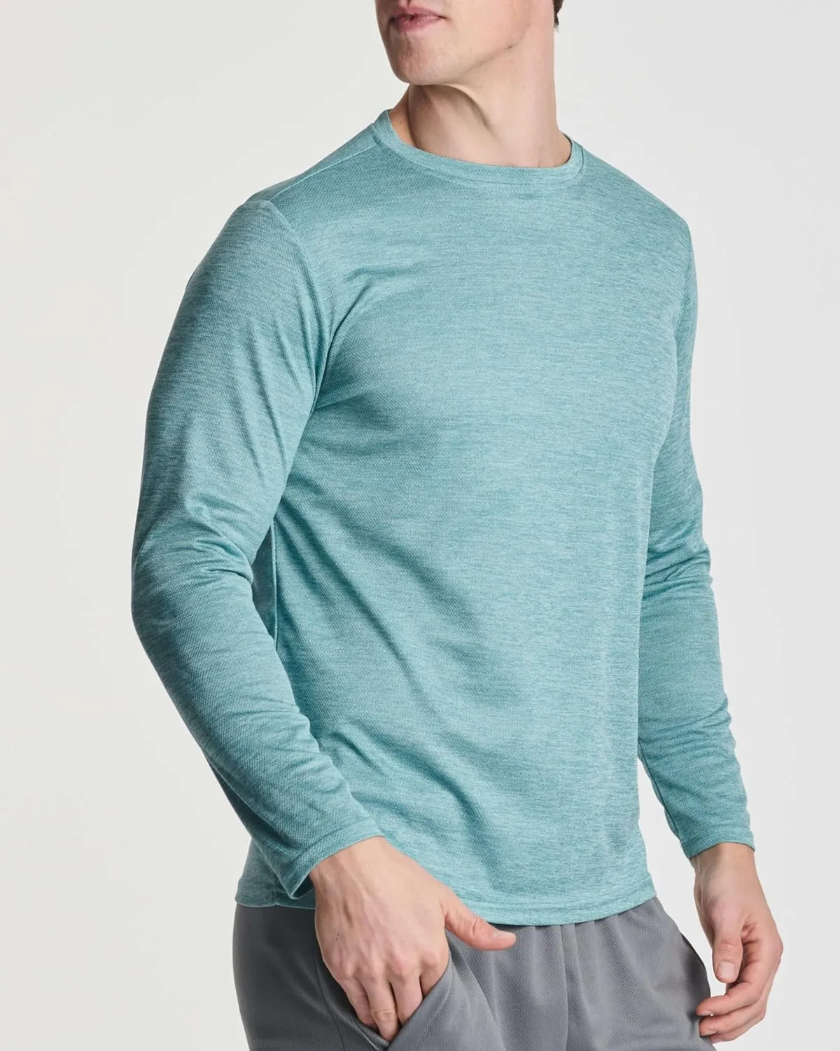 Real Essentials 3 & 5 Pack: Men's Mesh Quick Dry Athletic Long Sleeve T-Shirt UPF SPF UV Sun (Available in Big & Tall)
