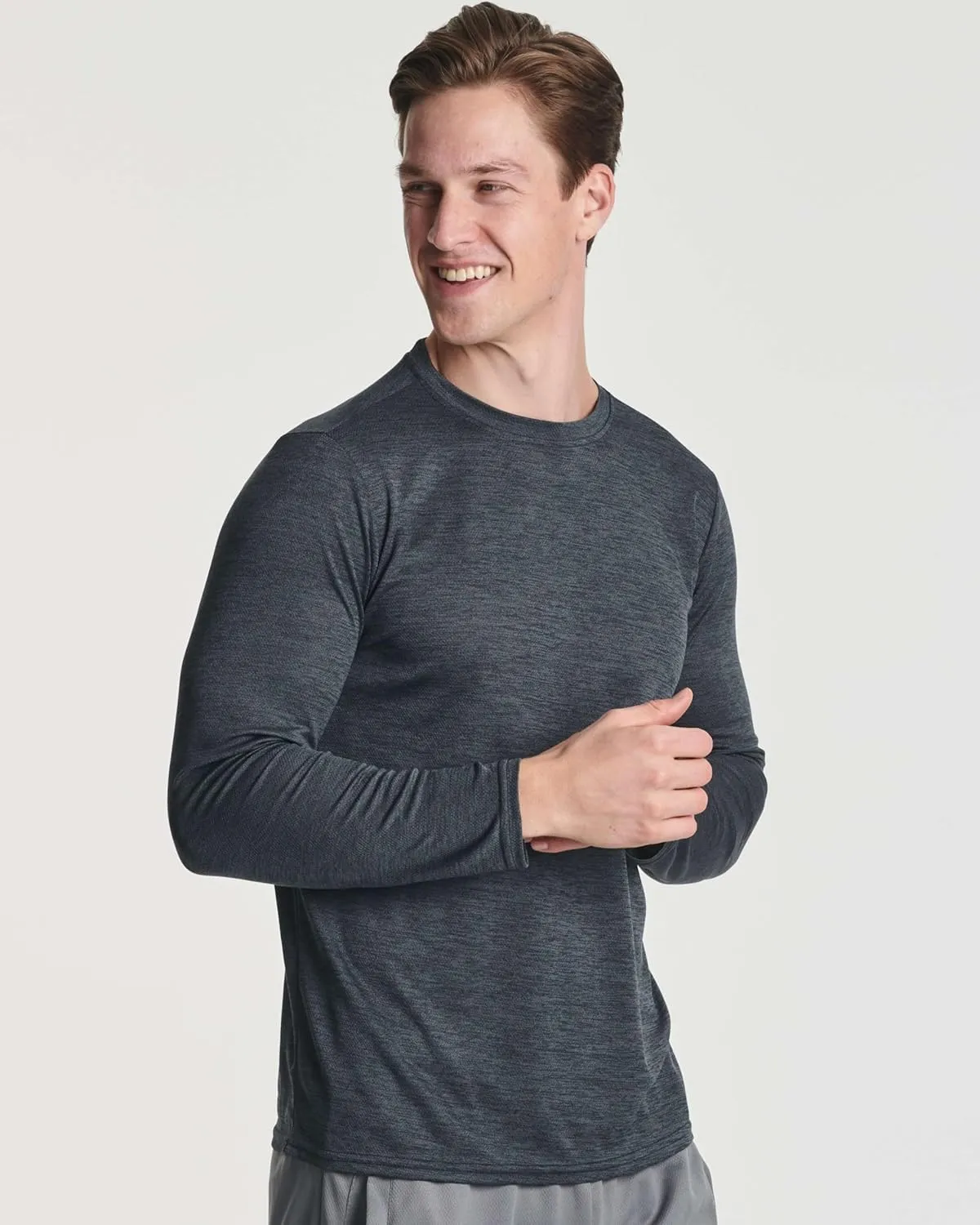 Real Essentials 3 & 5 Pack: Men's Mesh Quick Dry Athletic Long Sleeve T-Shirt UPF SPF UV Sun (Available in Big & Tall)