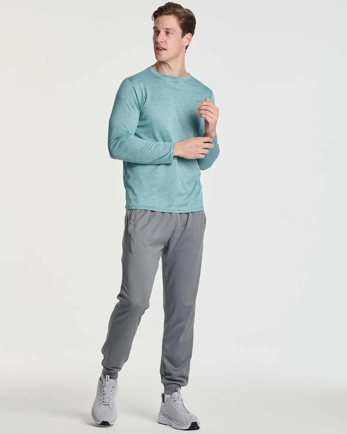 Real Essentials 3 & 5 Pack: Men's Mesh Quick Dry Athletic Long Sleeve T-Shirt UPF SPF UV Sun (Available in Big & Tall)