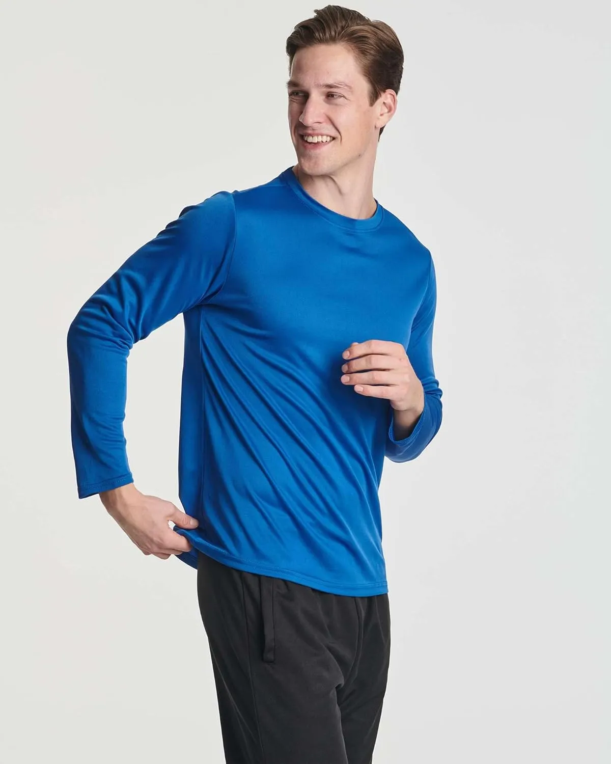 Real Essentials 3 & 5 Pack: Men's Mesh Quick Dry Athletic Long Sleeve T-Shirt UPF SPF UV Sun (Available in Big & Tall)