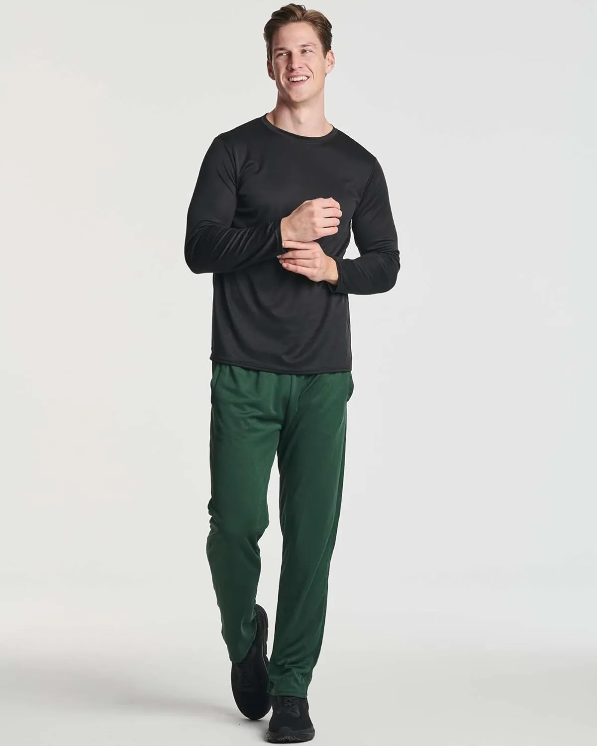 Real Essentials 3 & 5 Pack: Men's Mesh Quick Dry Athletic Long Sleeve T-Shirt UPF SPF UV Sun (Available in Big & Tall)