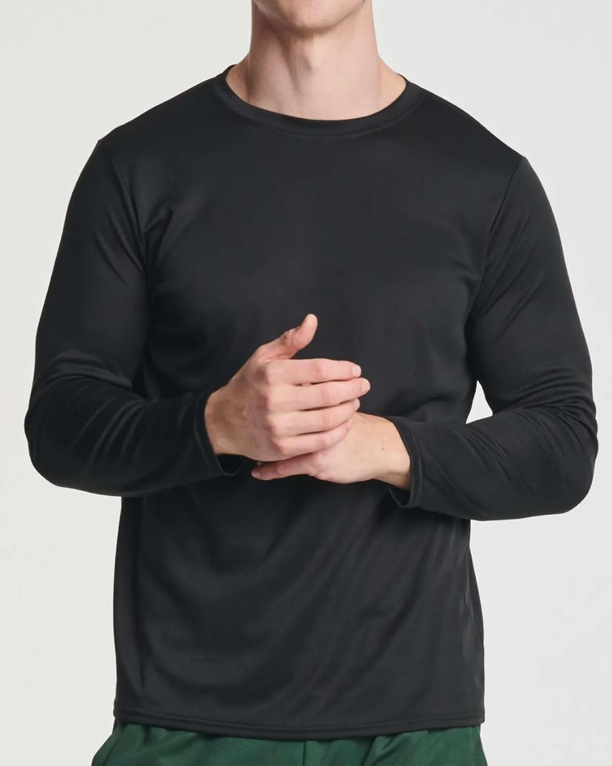 Real Essentials 3 & 5 Pack: Men's Mesh Quick Dry Athletic Long Sleeve T-Shirt UPF SPF UV Sun (Available in Big & Tall)