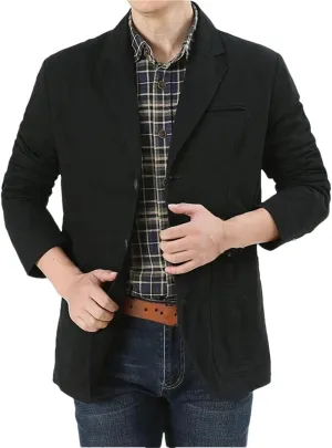 REHJJDFD Men Blazer Jacket Casual Slim Business Suit Coat Cotton Jackets Casual Sport Coat Outwear