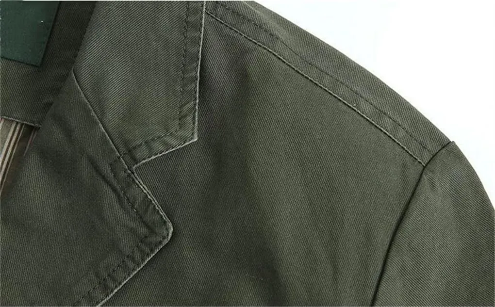 REHJJDFD Men Blazer Jacket Casual Slim Business Suit Coat Cotton Jackets Casual Sport Coat Outwear