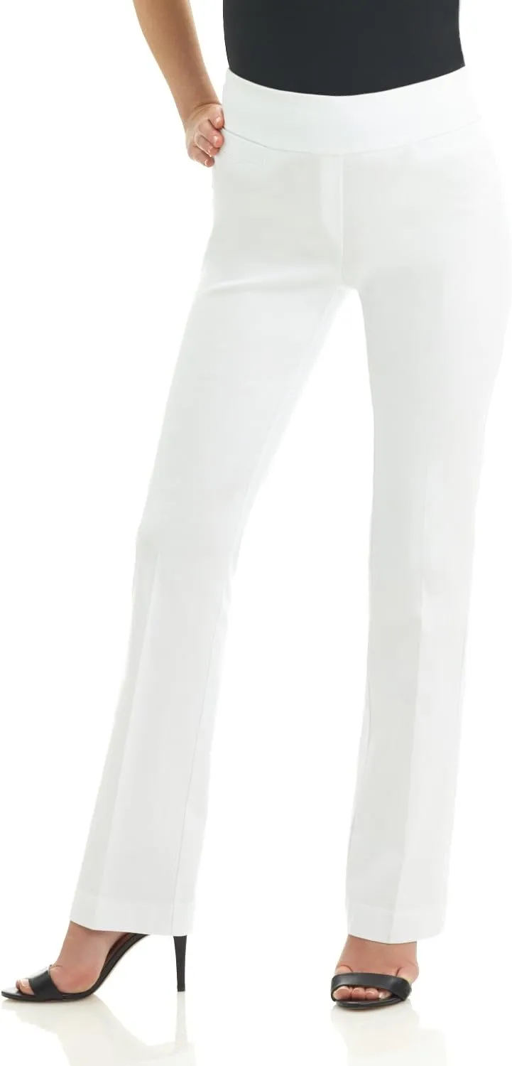 Rekucci Womens Ease into Comfort Stretchy Business Casual Bootcut Pull-On Everyday Office Pant in Regular/Tall/Petite Sizes