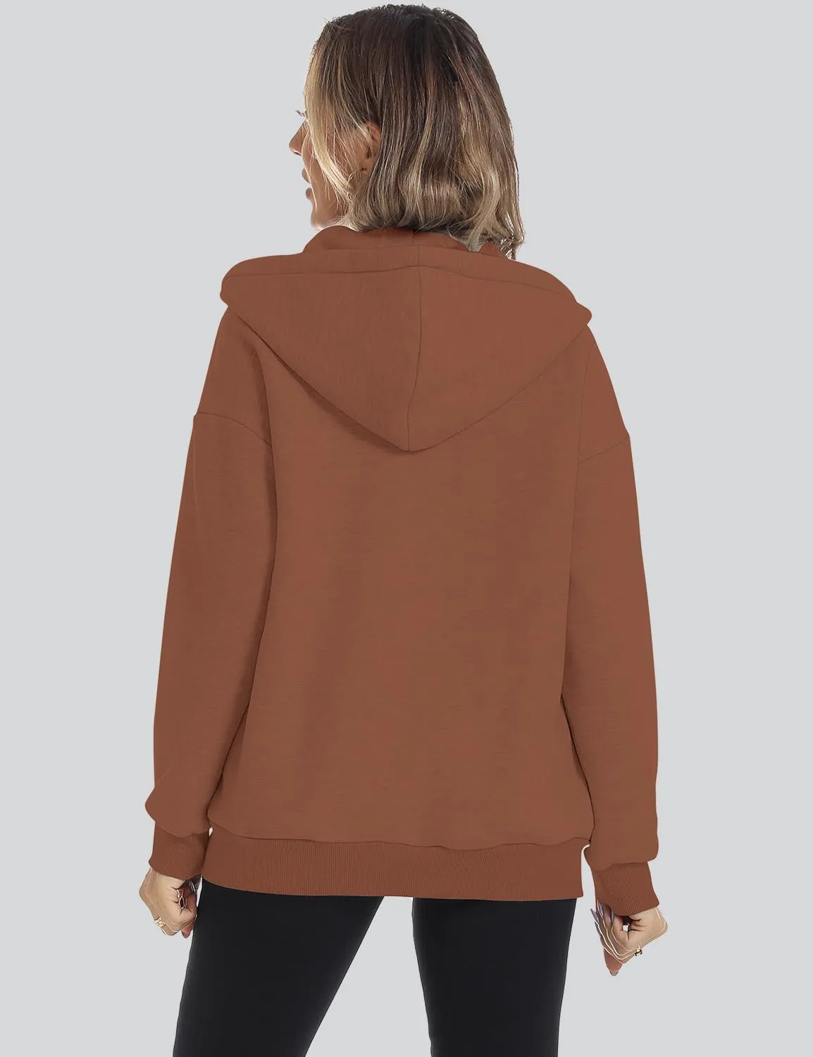 ROYLAMP 2025 Women's Oversized Zip Up Hoodies Sweatshirts Casual Fall Winter Drawstring Y2k Jackets with Pockets