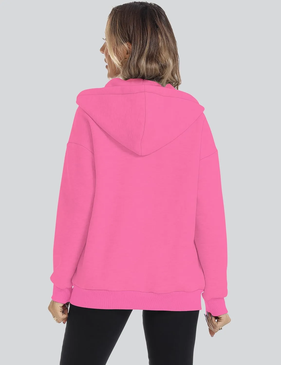 ROYLAMP 2025 Women's Oversized Zip Up Hoodies Sweatshirts Casual Fall Winter Drawstring Y2k Jackets with Pockets