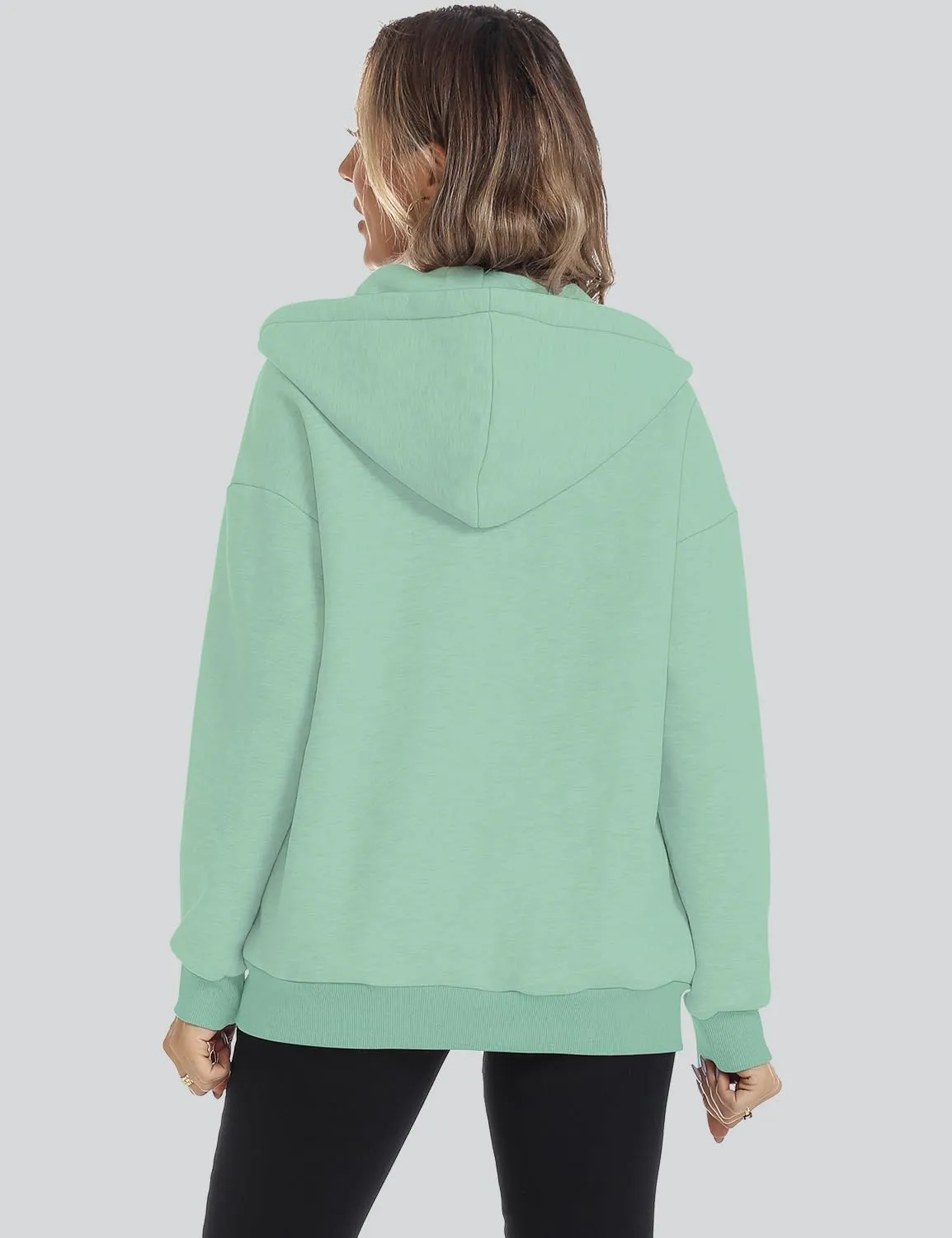ROYLAMP 2025 Women's Oversized Zip Up Hoodies Sweatshirts Casual Fall Winter Drawstring Y2k Jackets with Pockets