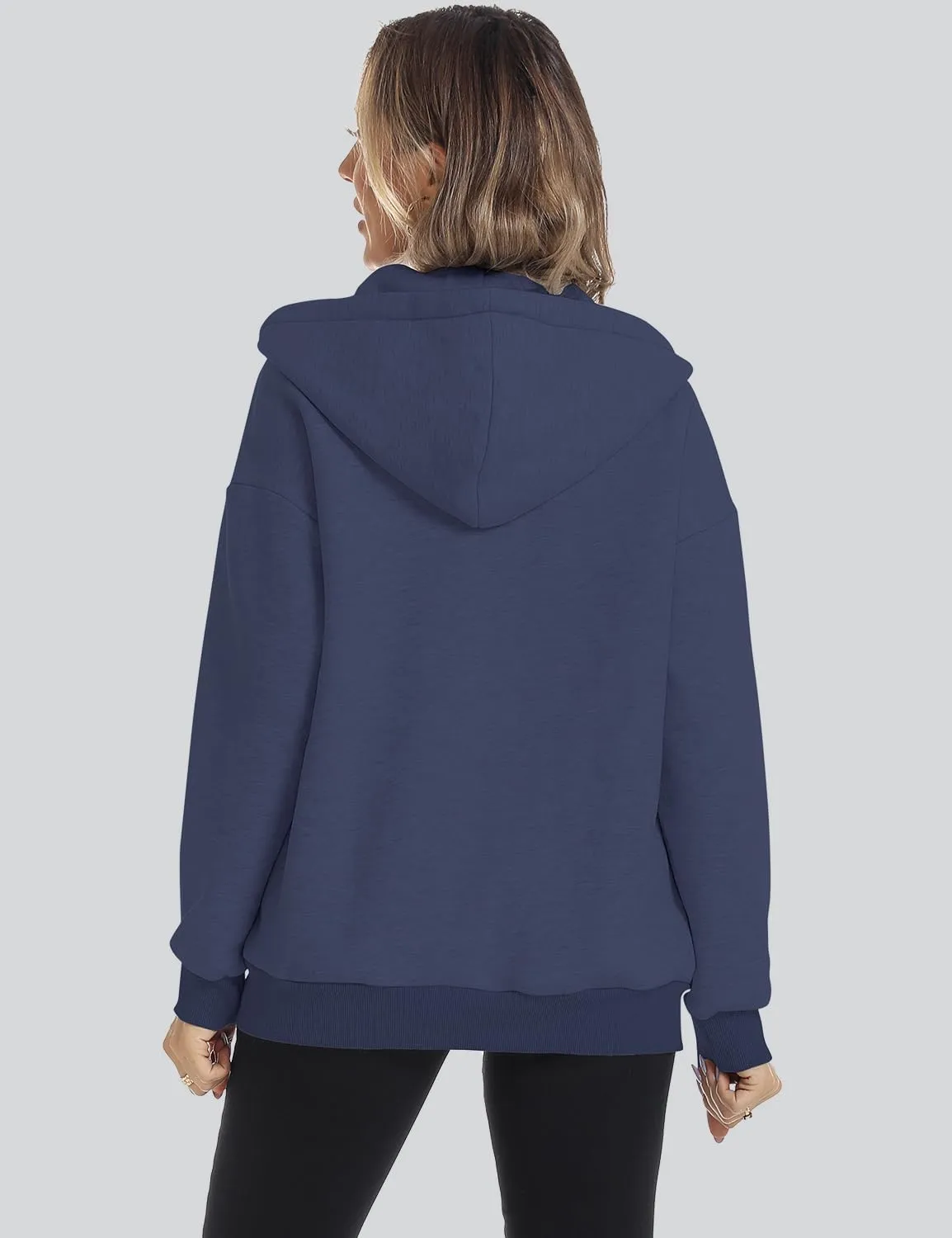 ROYLAMP 2025 Women's Oversized Zip Up Hoodies Sweatshirts Casual Fall Winter Drawstring Y2k Jackets with Pockets