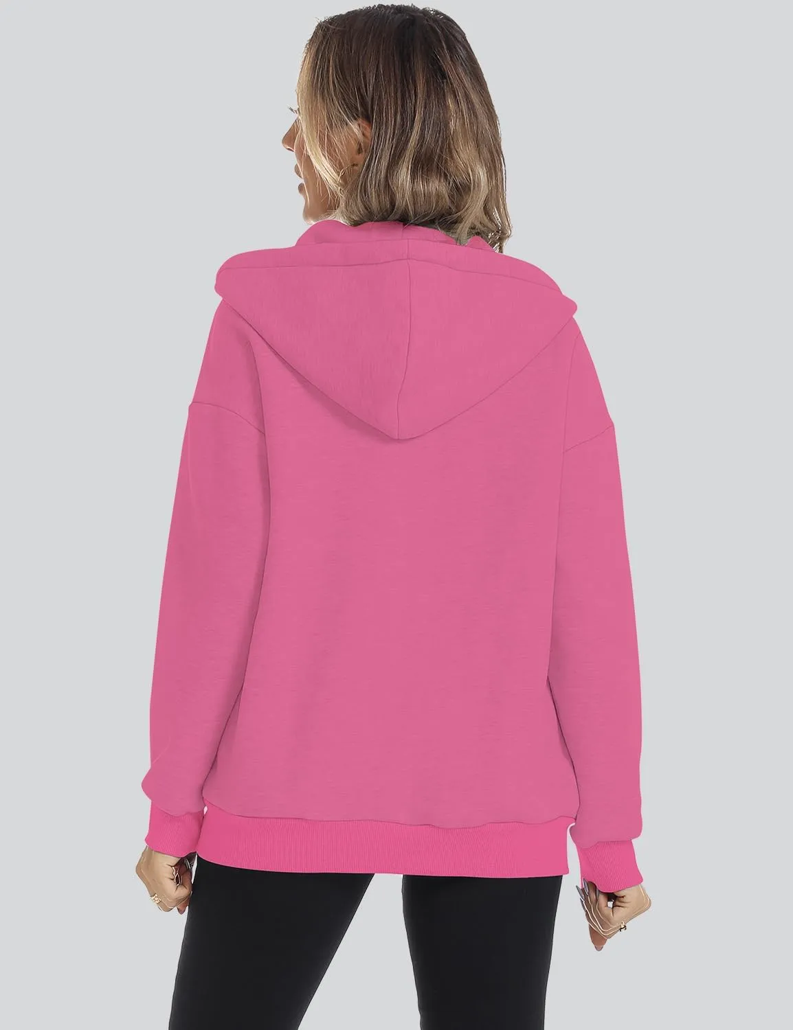 ROYLAMP 2025 Women's Oversized Zip Up Hoodies Sweatshirts Casual Fall Winter Drawstring Y2k Jackets with Pockets